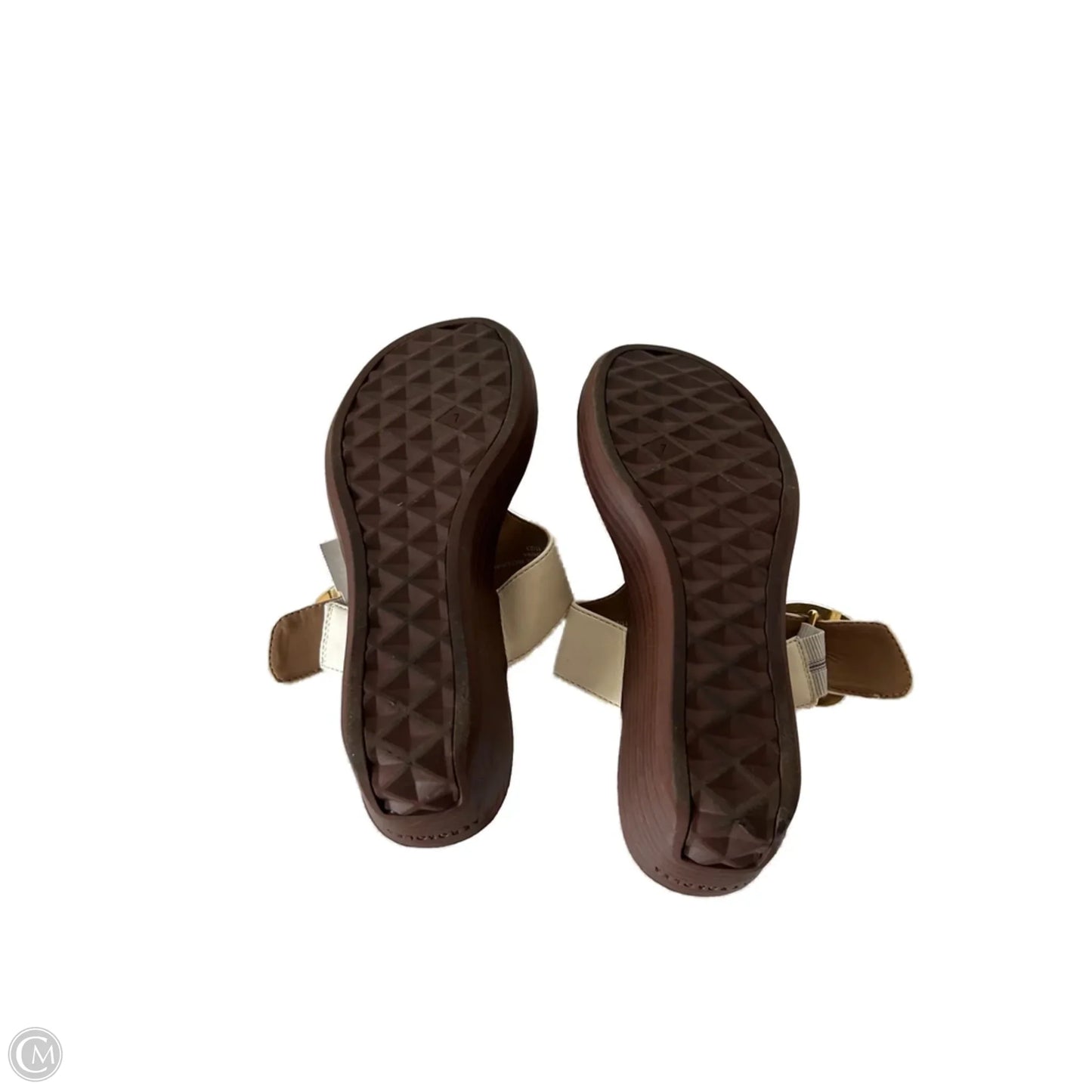 Sandals Heels Wedge By Aerosoles In Cream & Tan, Size: 7