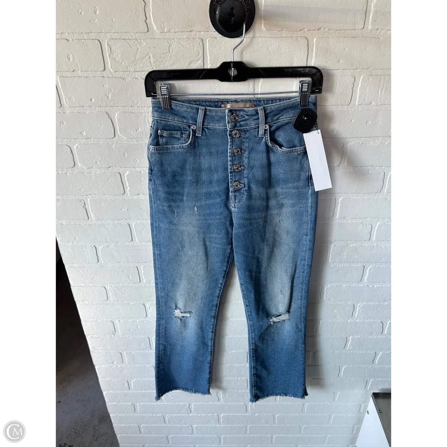 Jeans Straight By 7 For All Mankind In Blue Denim, Size: 4