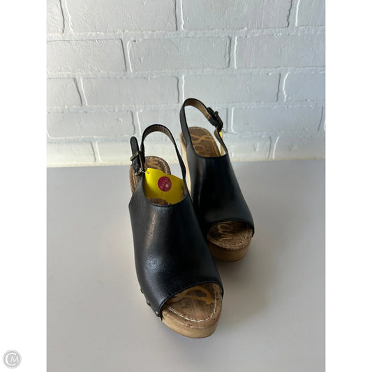 Sandals Heels Wedge By Sam Edelman In Black & Tan, Size: 8.5