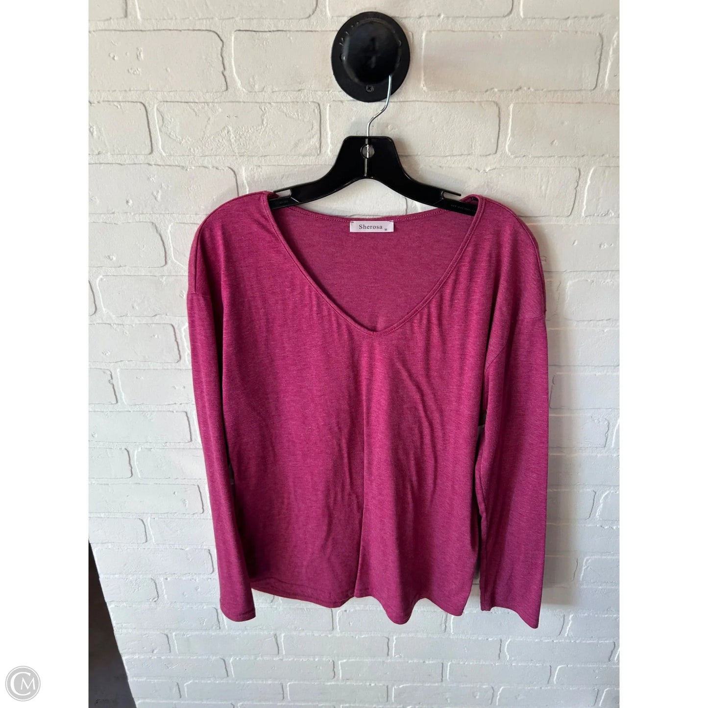 Top Long Sleeve Basic By Cme In Pink, Size: M