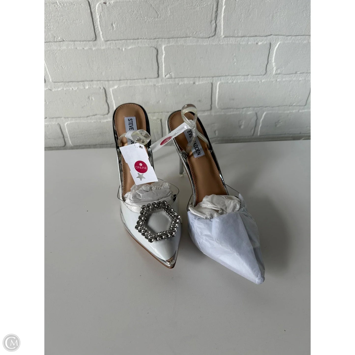 Shoes Heels Stiletto By Steve Madden In Silver, Size: 8.5