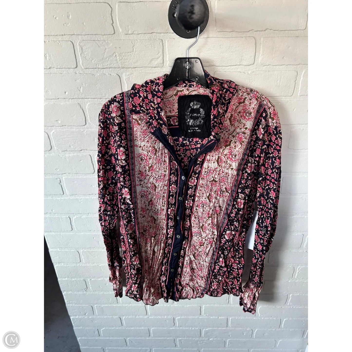 Top Long Sleeve By Curio In Blue & Pink, Size: Xl