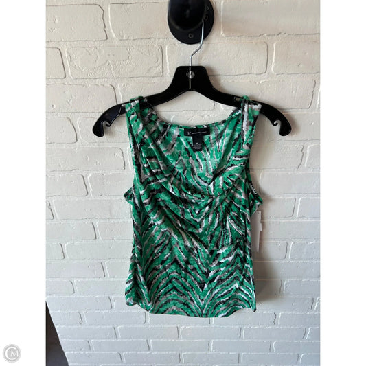 Top Sleeveless By Inc In Green & White, Size: M