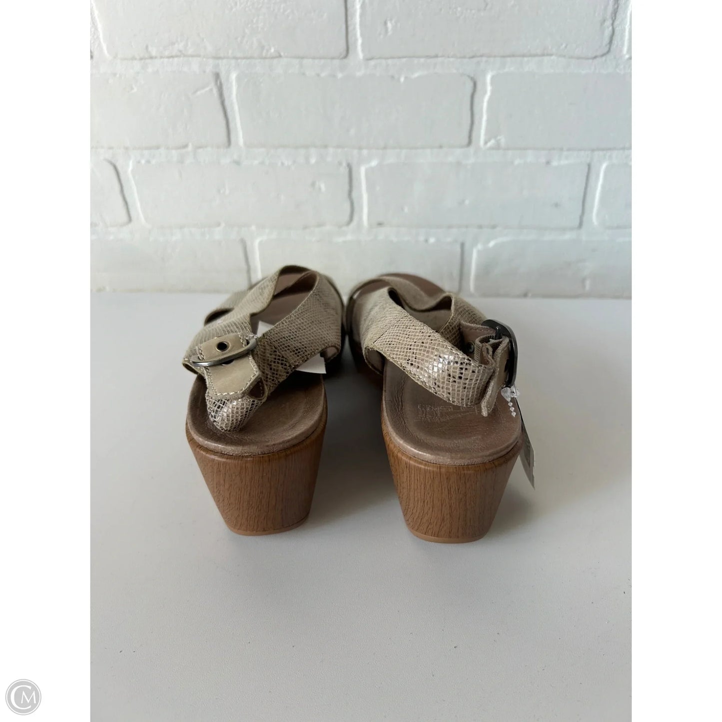 Sandals Heels Wedge By Dansko In Snakeskin Print, Size: 7.5