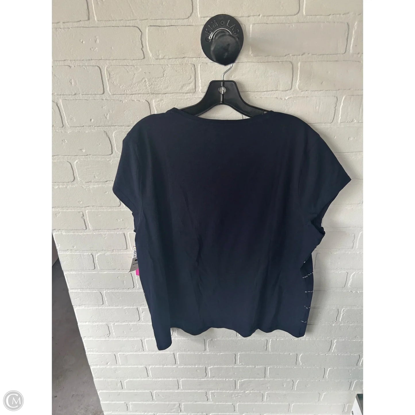 Top Short Sleeve By Talbots In Blue & Silver, Size: Xl