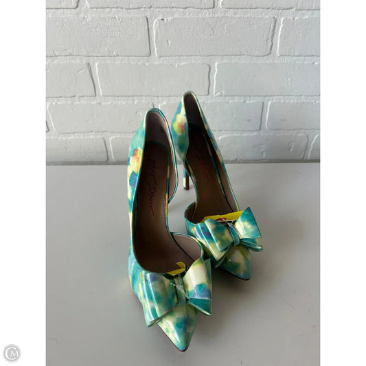 Shoes Heels Stiletto By Betsey Johnson In Blue & Yellow, Size: 6.5
