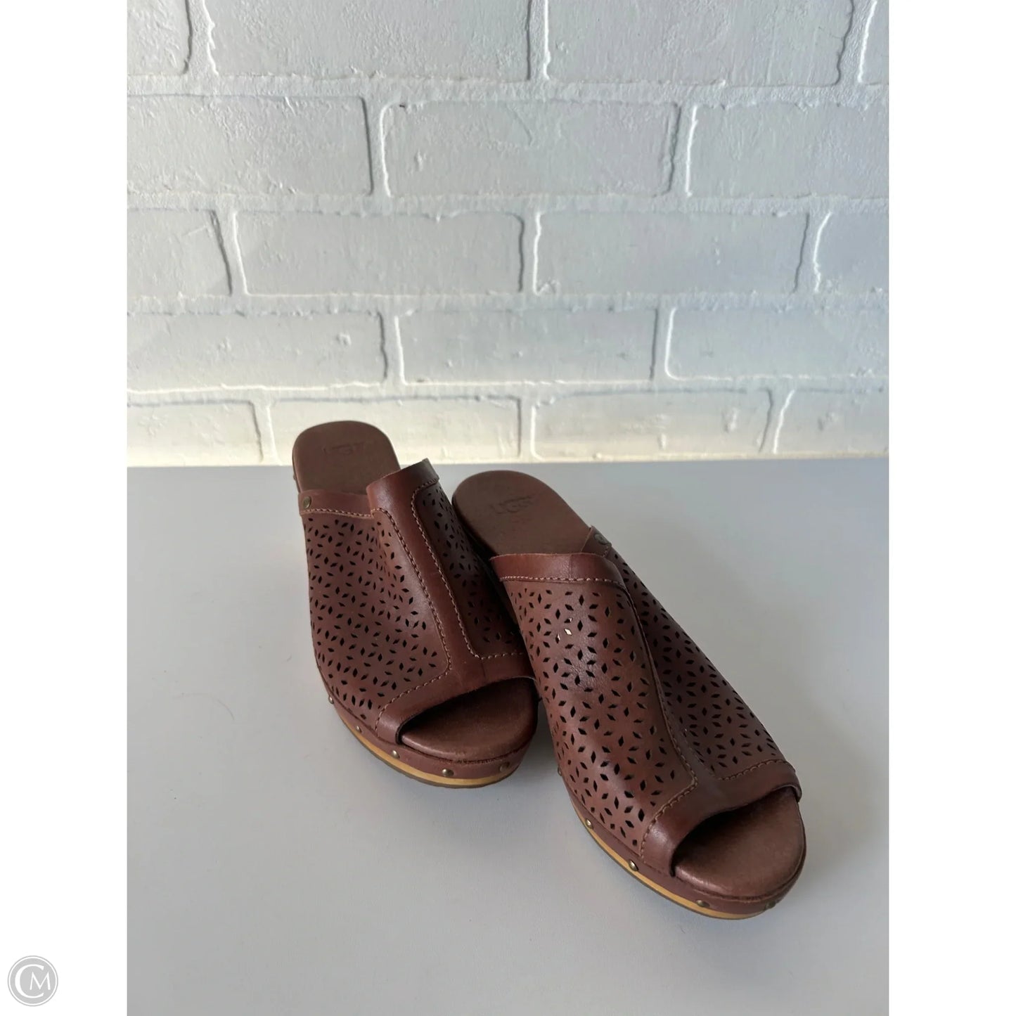 Sandals Heels Block By Ugg In Brown, Size: 7