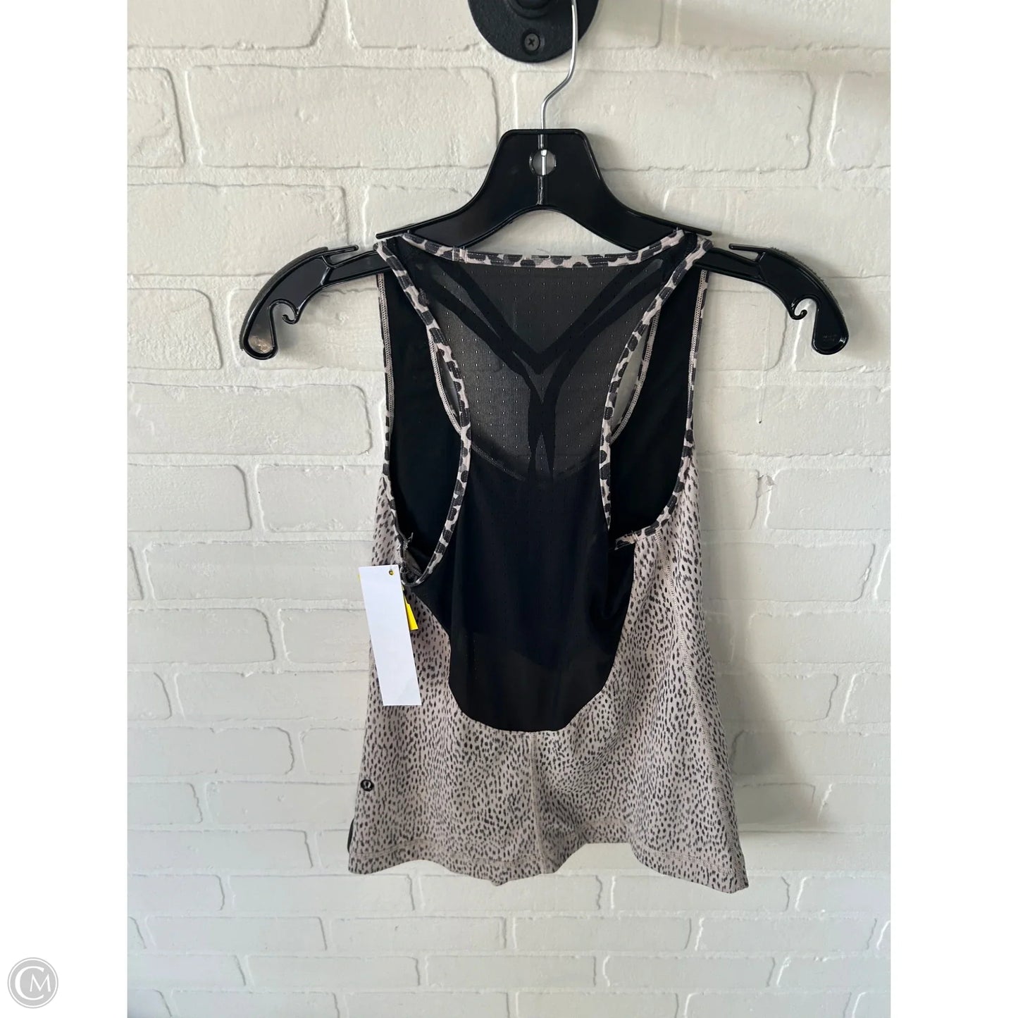 Athletic Tank Top By Lululemon In Black & Cream, Size: S