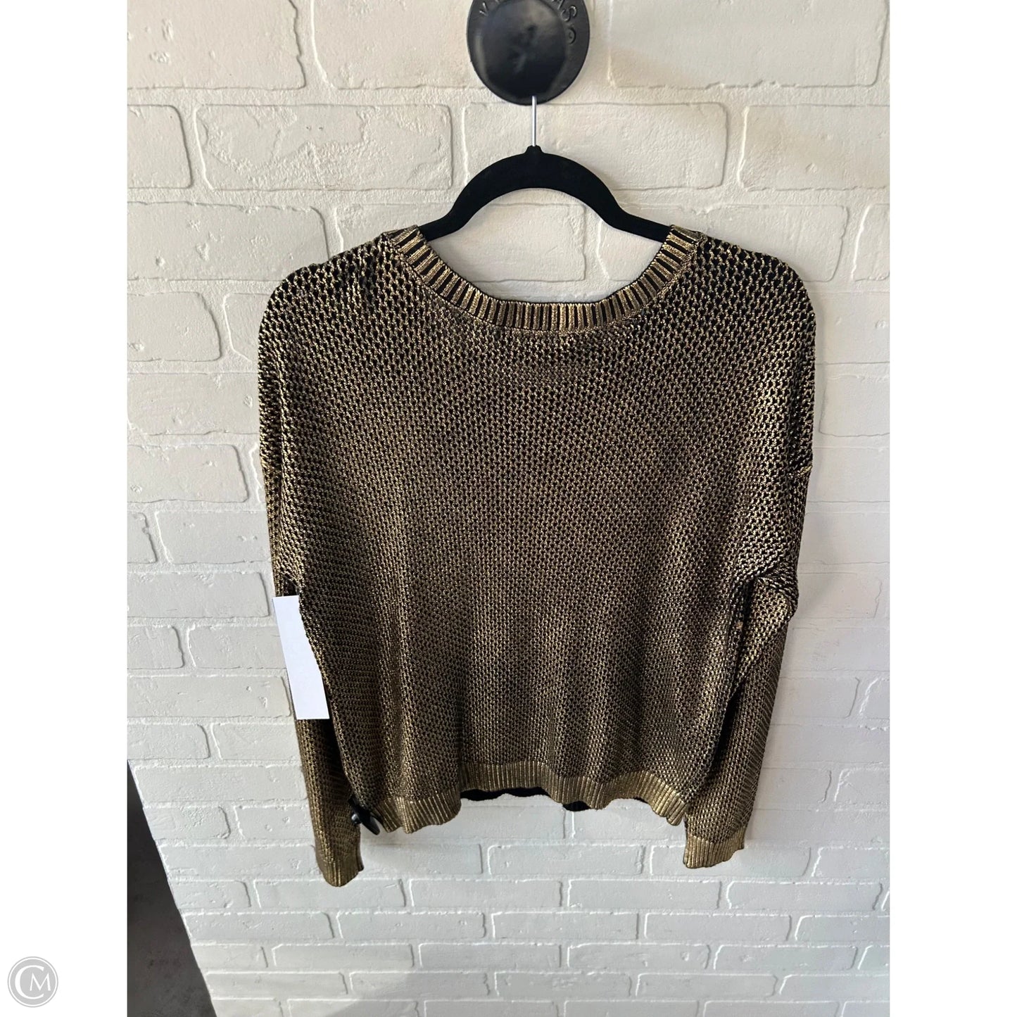 Sweater By Inc In Black & Gold, Size: L