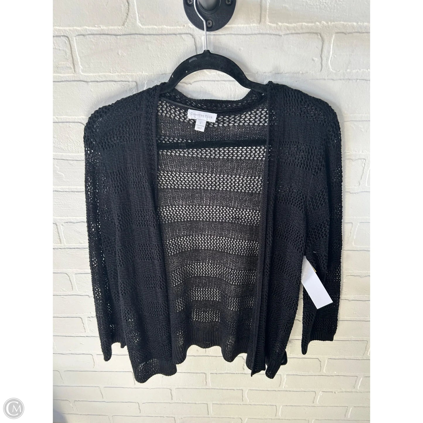 Sweater Cardigan By Charter Club In Black, Size: L