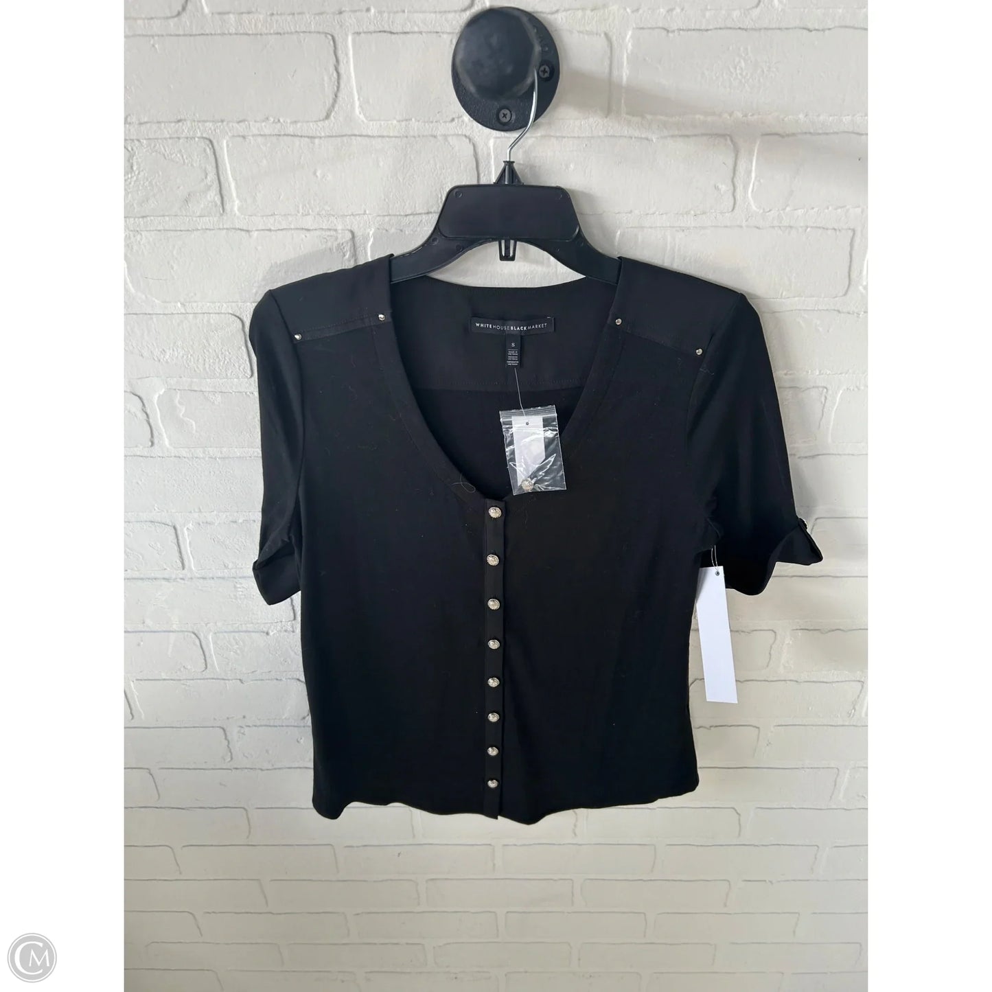 Top Short Sleeve By White House Black Market In Black & Gold, Size: S