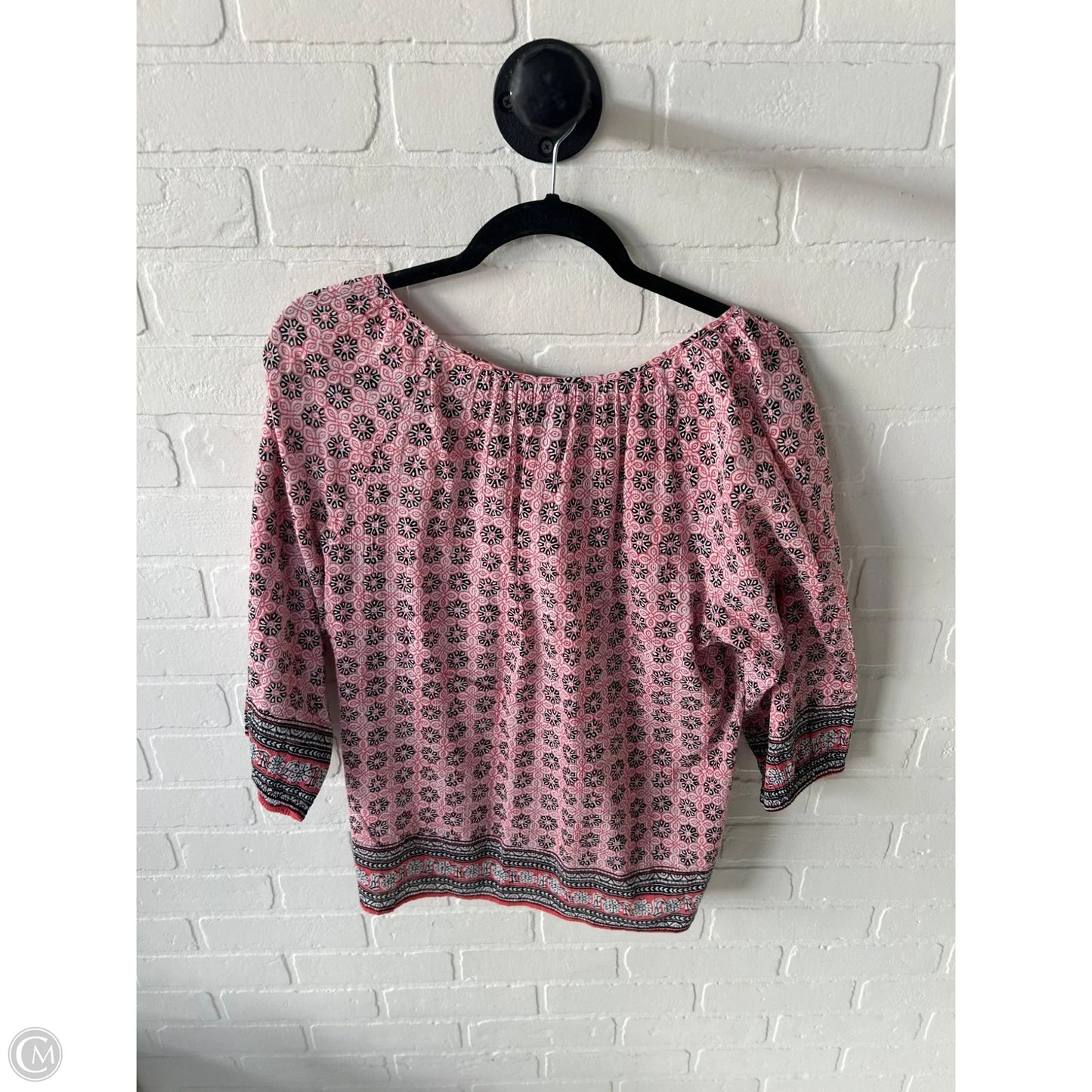 Top 3/4 Sleeve By Cynthia Rowley In Pink & White, Size: M