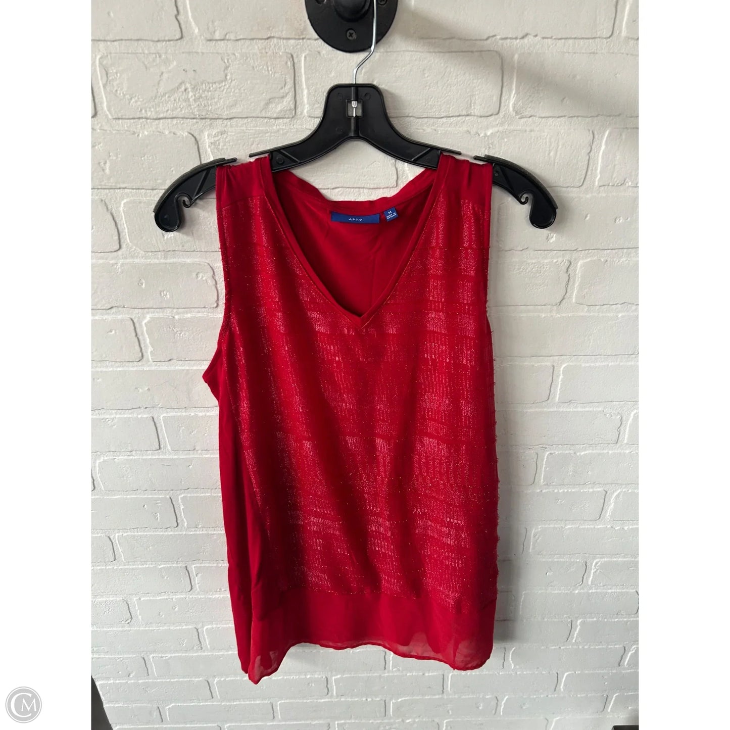 Top Sleeveless By Apt 9 In Red, Size: M