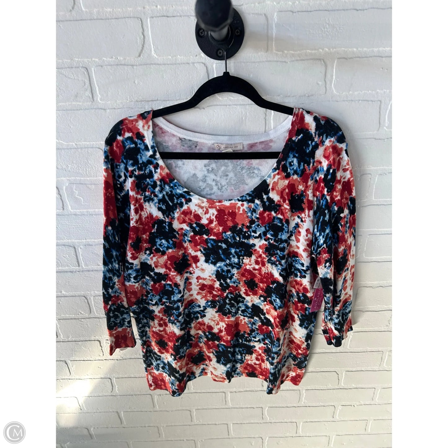 Sweater By Dressbarn In Black & Red, Size: Xl