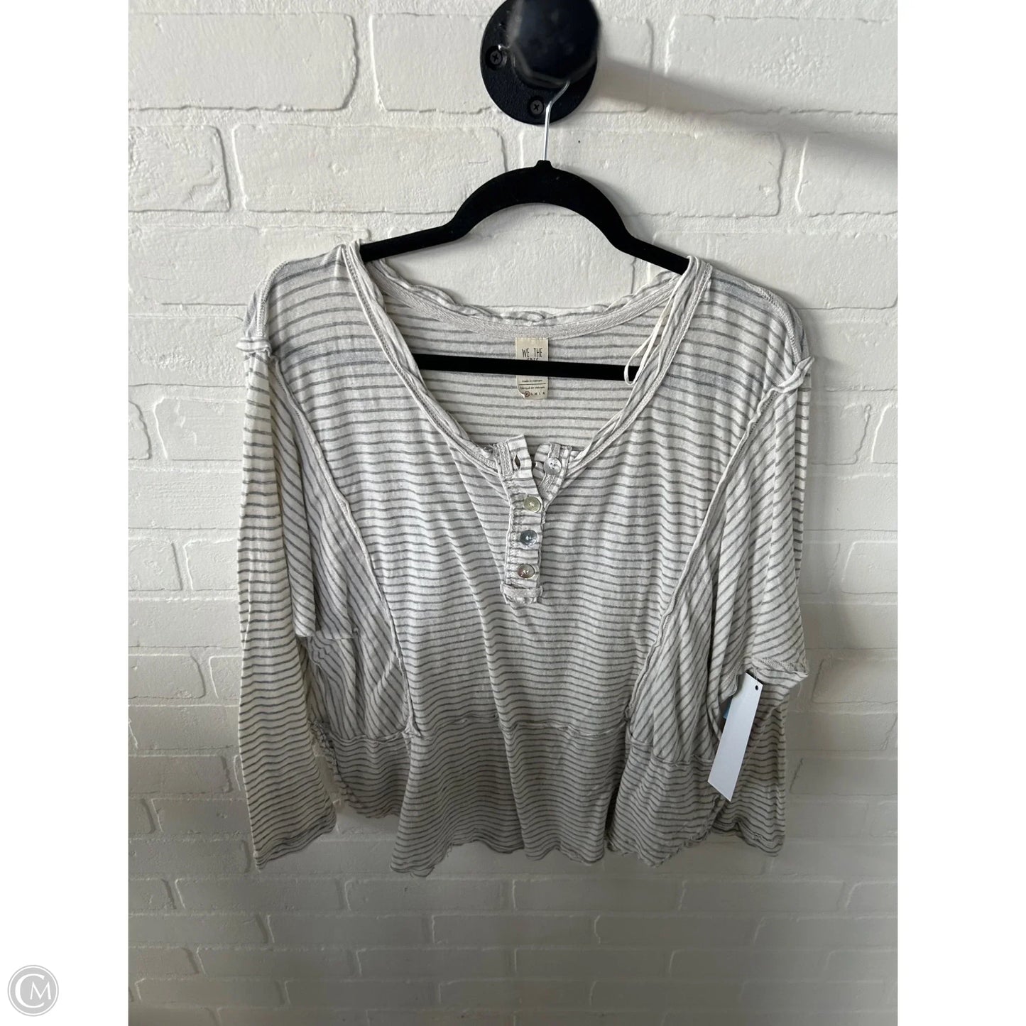 Top Long Sleeve By We The Free In Cream & Grey, Size: Xs