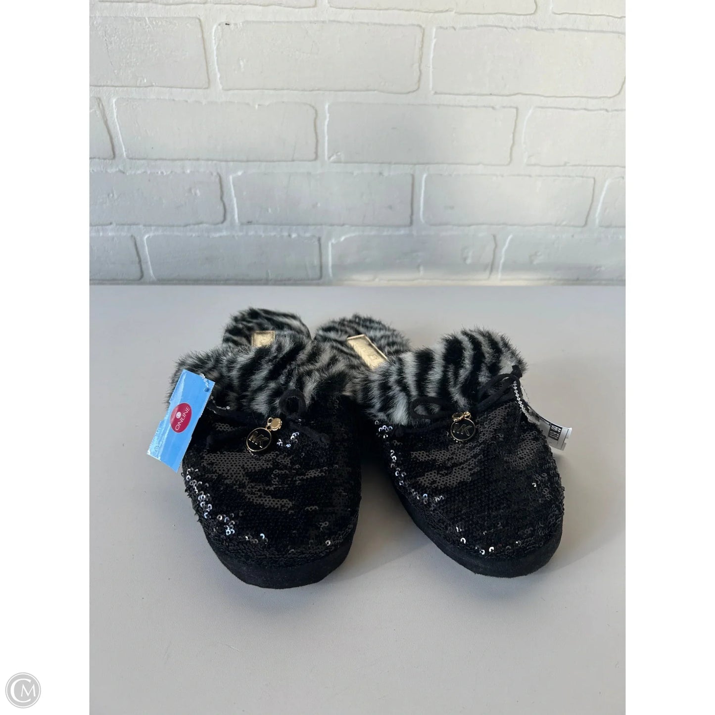 Slippers By Michael By Michael Kors In Black & White, Size: 8