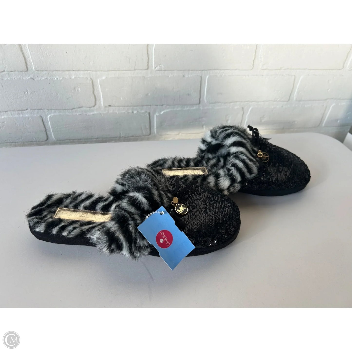 Slippers By Michael By Michael Kors In Black & White, Size: 8