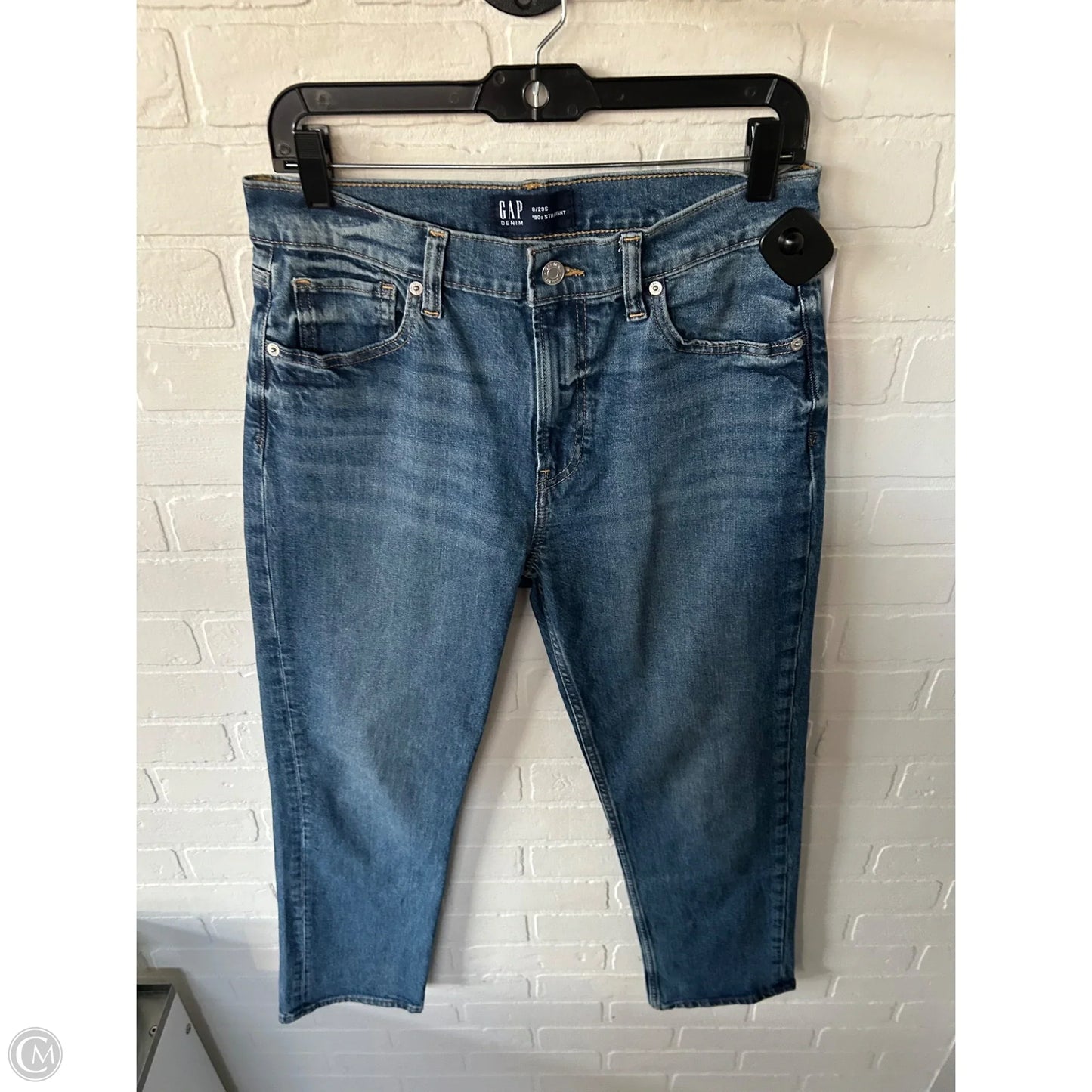Jeans Straight By Gap In Blue Denim, Size: 8p