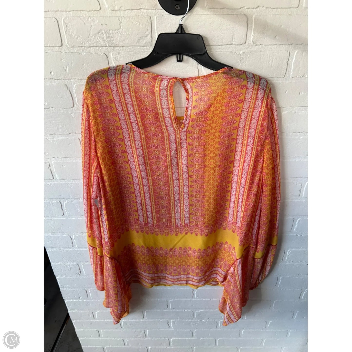 Top Long Sleeve By Sundance In Orange & Yellow, Size: Xl