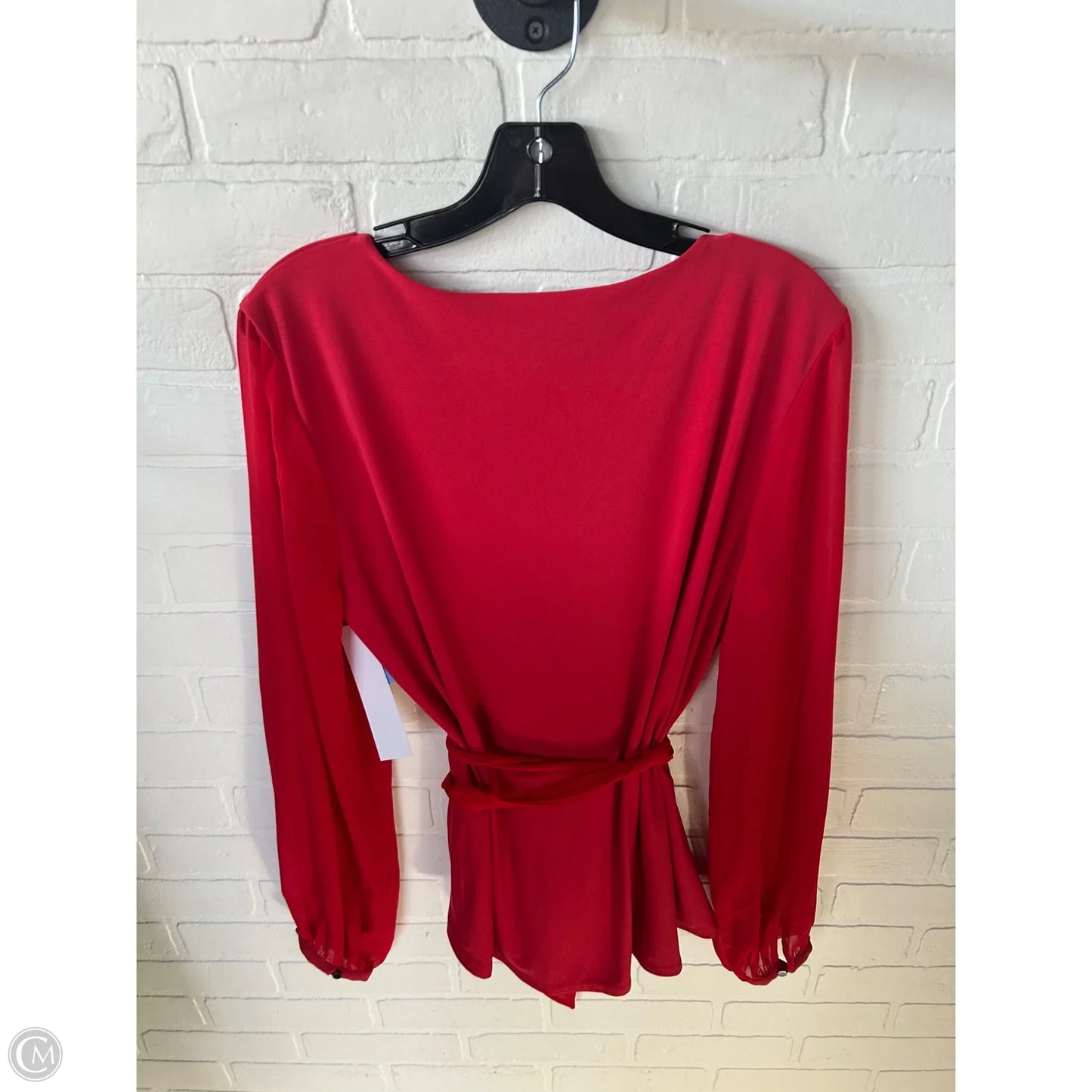 Blouse Long Sleeve By White House Black Market In Red, Size: L