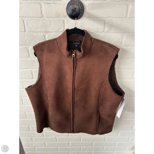 Vest Faux Fur & Sherpa By Lands End In Brown, Size: Xl