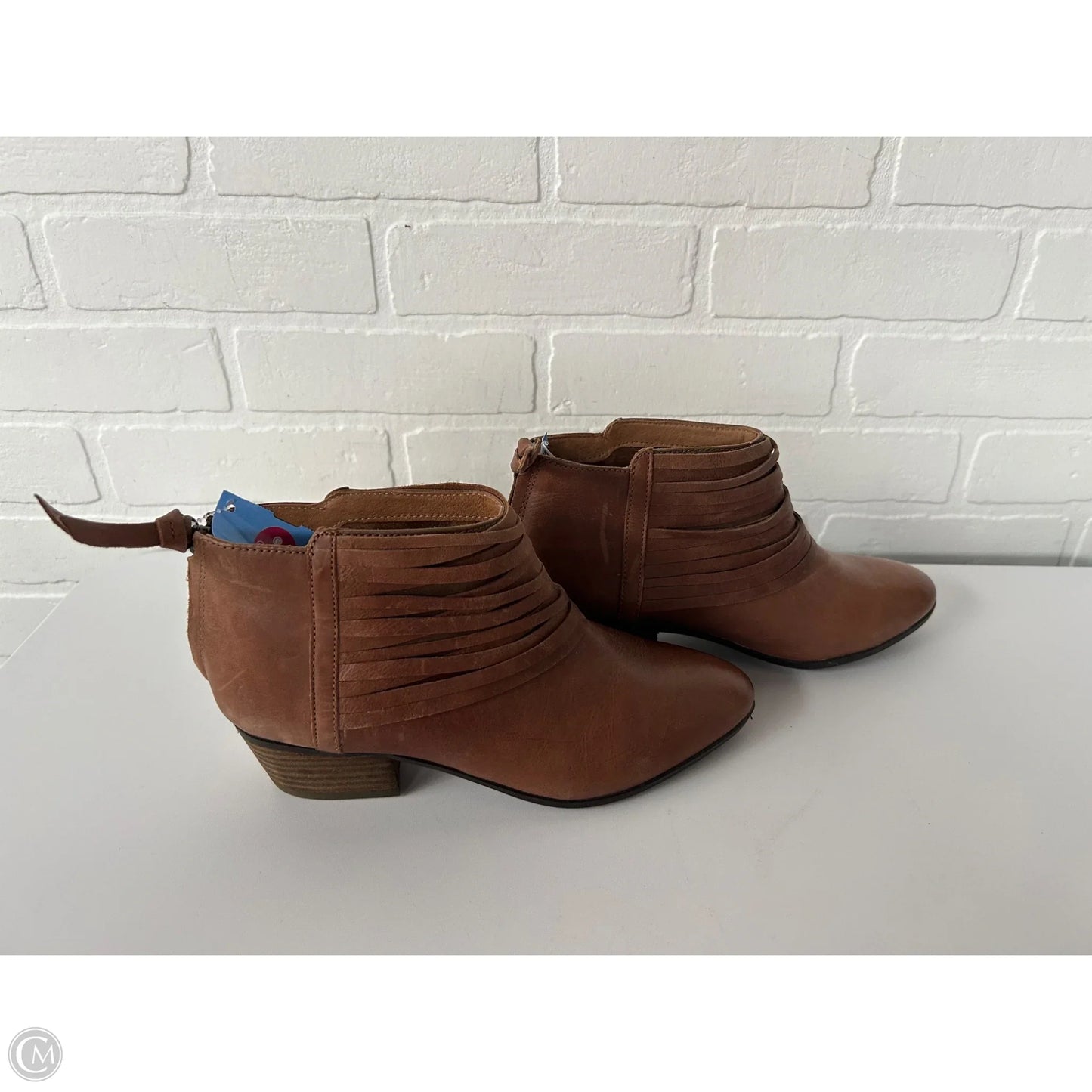 Boots Ankle Heels By Clarks In Brown, Size: 7.5