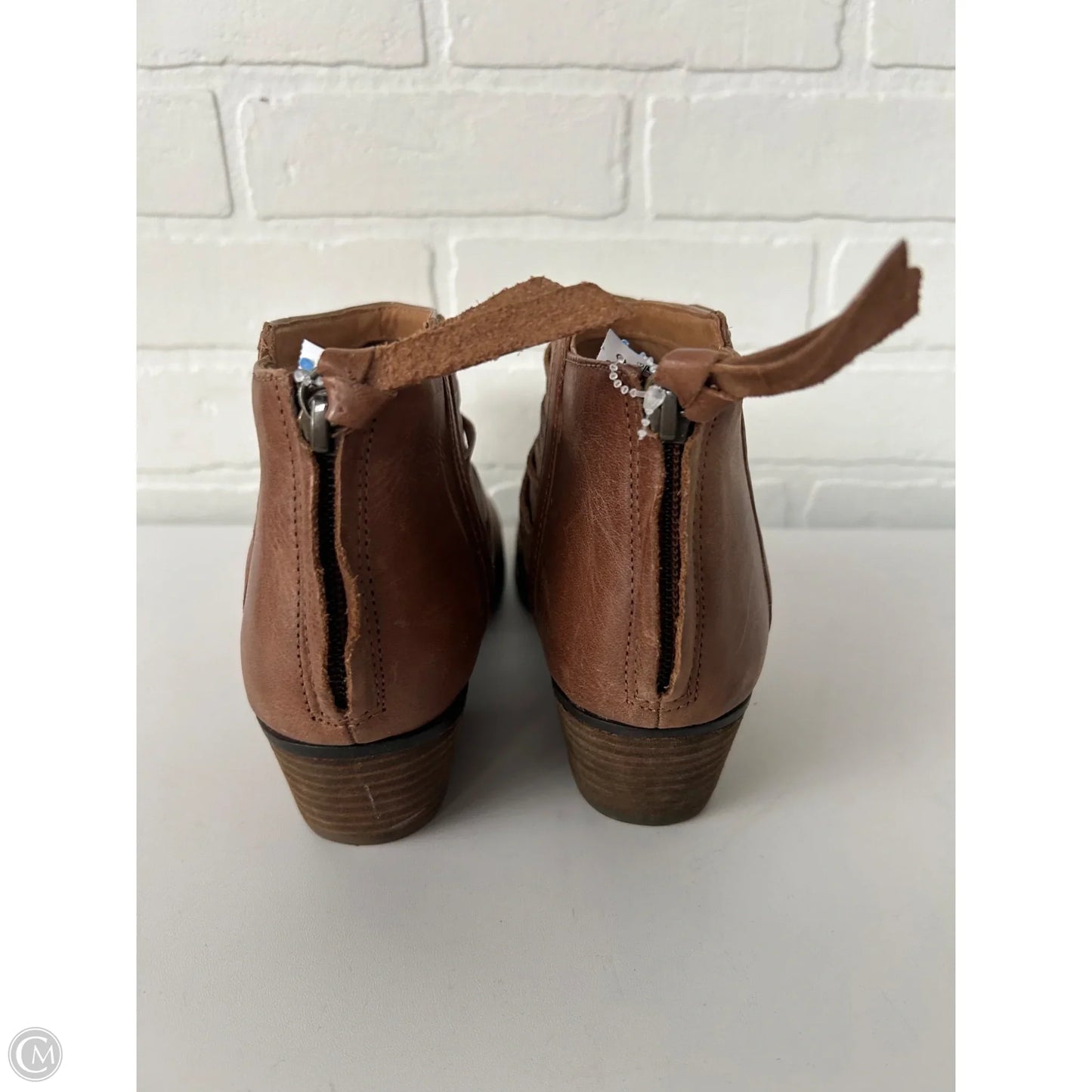 Boots Ankle Heels By Clarks In Brown, Size: 7.5