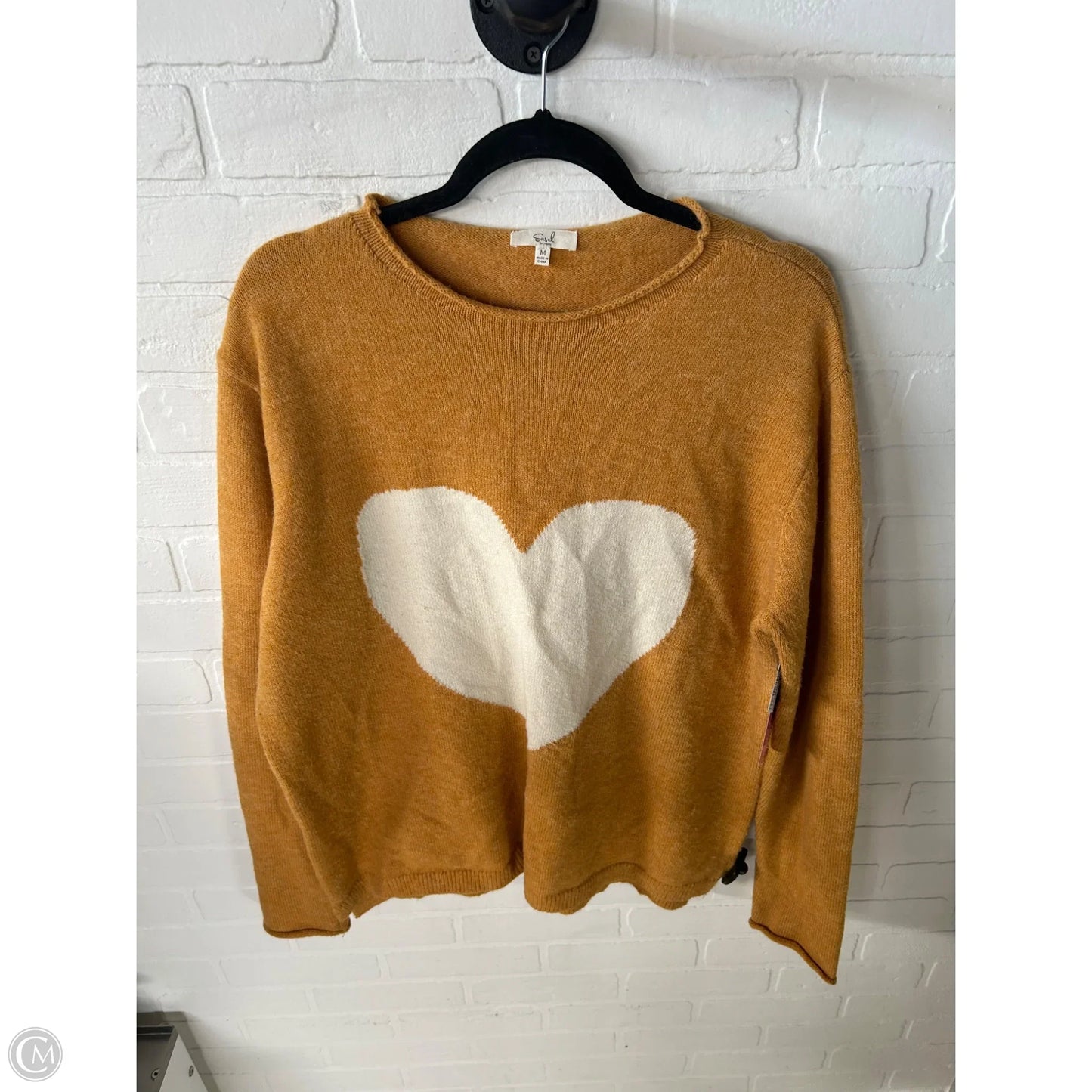 Sweater By Easel In Gold & White, Size: M