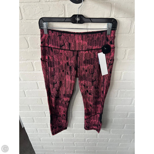 Athletic Capris By Lululemon In Black & Pink, Size: 6