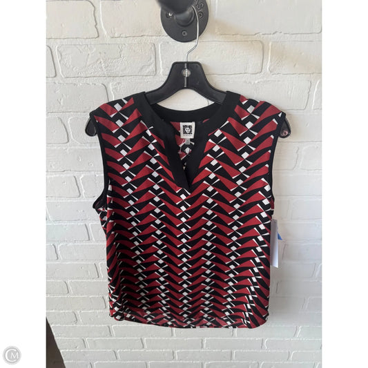 Blouse Sleeveless By Anne Klein In Black & Orange, Size: M
