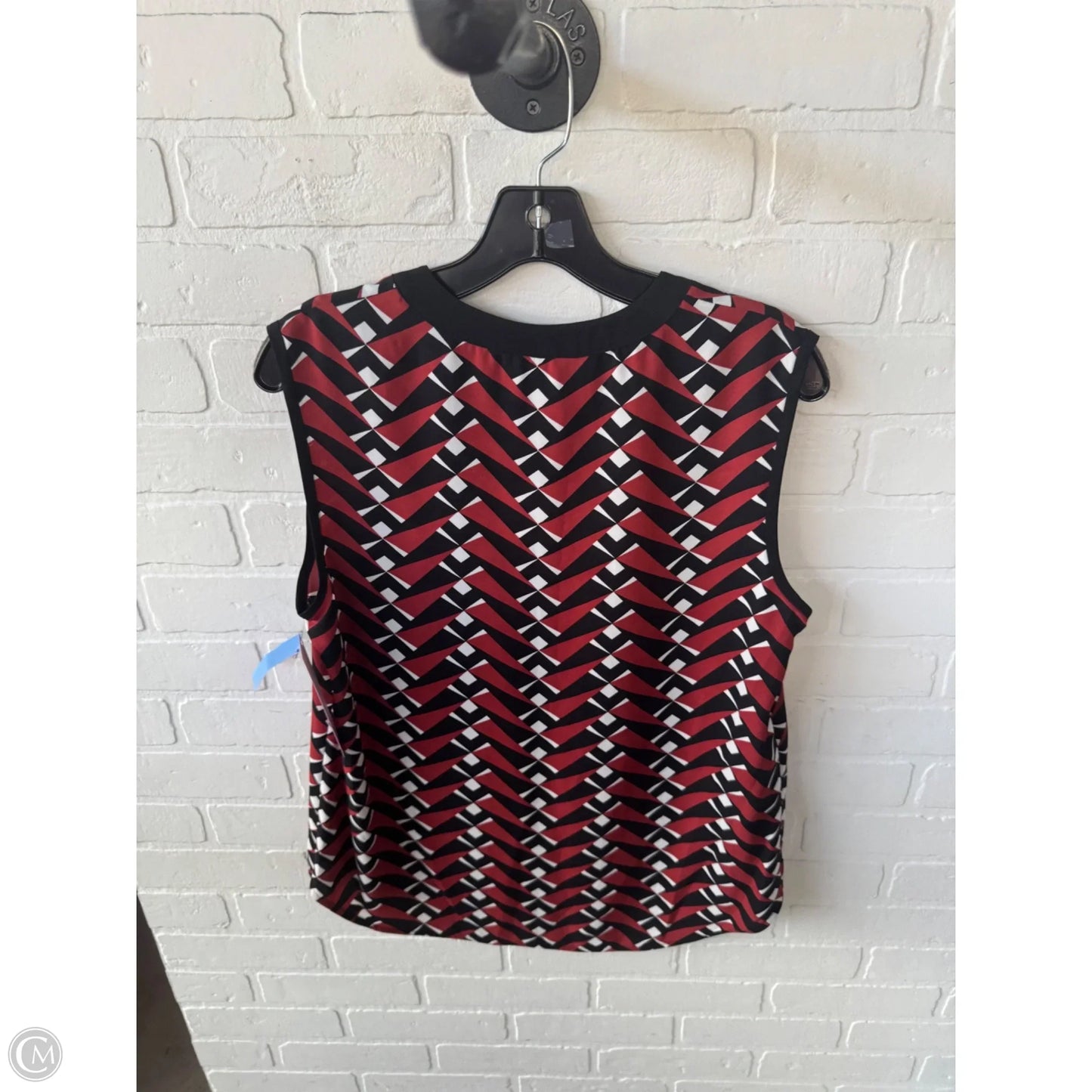 Blouse Sleeveless By Anne Klein In Black & Orange, Size: M