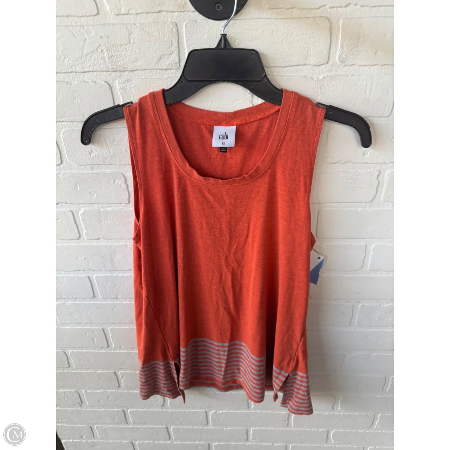 Top Sleeveless By Cabi In Grey & Orange, Size: Xs