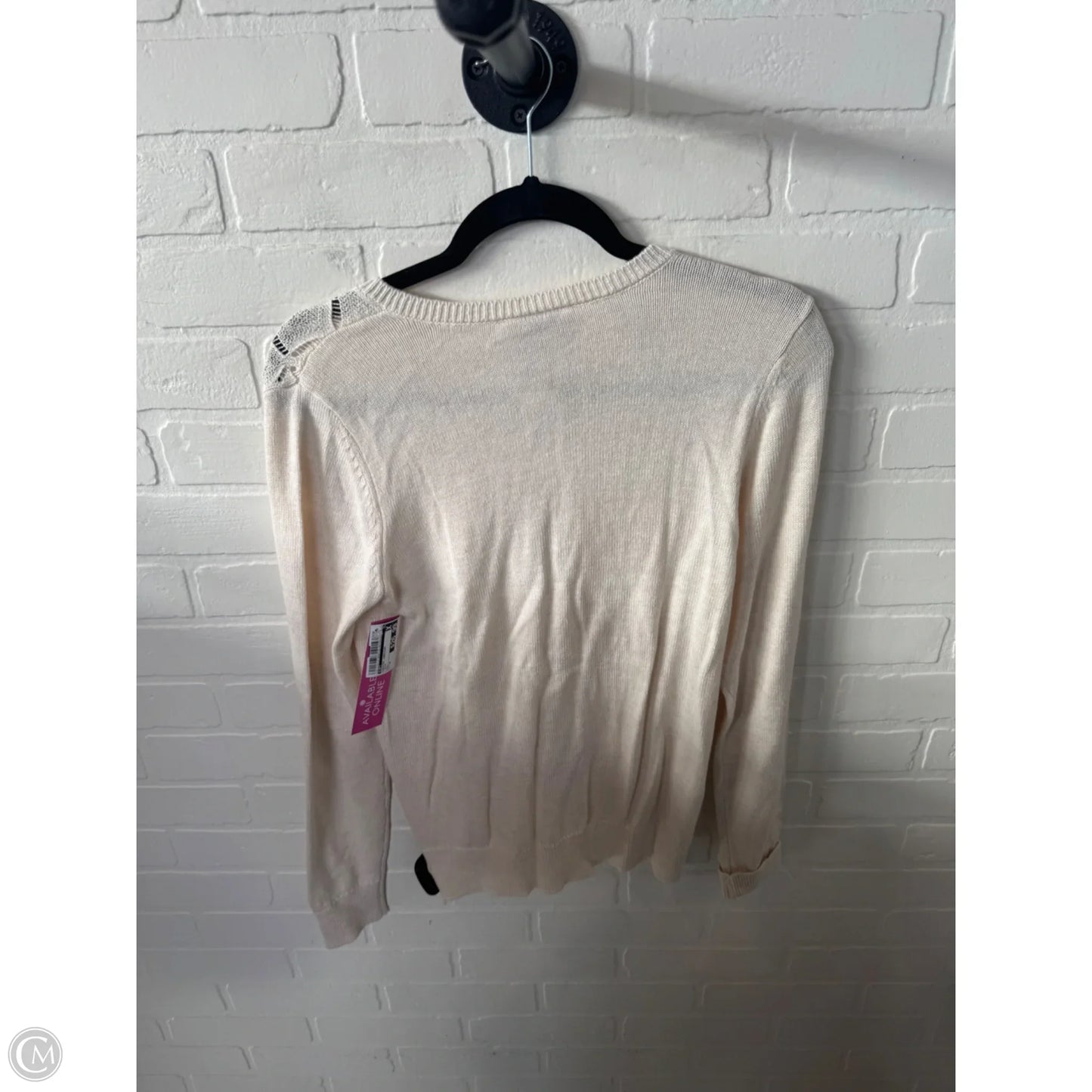 Sweater Cardigan By Loft In Cream, Size: M