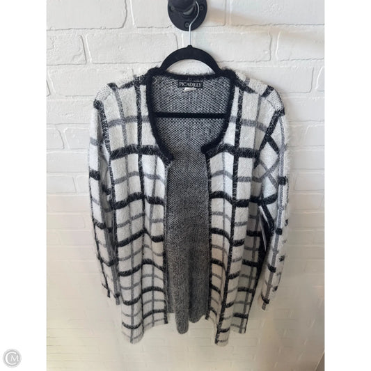 Sweater Cardigan By Cmc In Black & White, Size: Xl