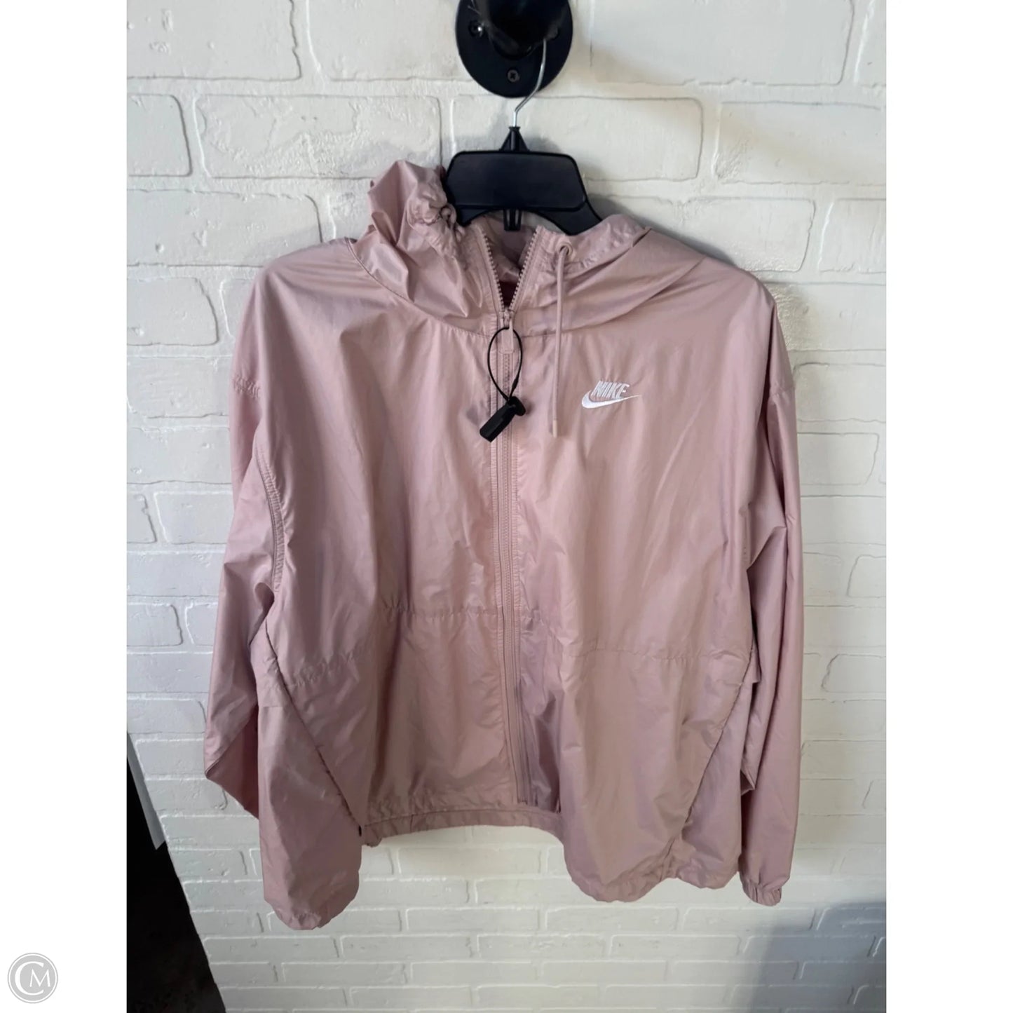 Jacket Windbreaker By Nike In Pink & Tan, Size: 2x