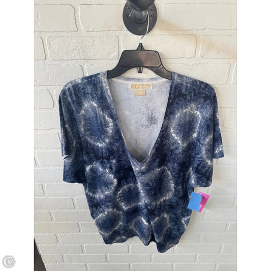 Sweater Short Sleeve By Michael By Michael Kors In Blue & White, Size: L
