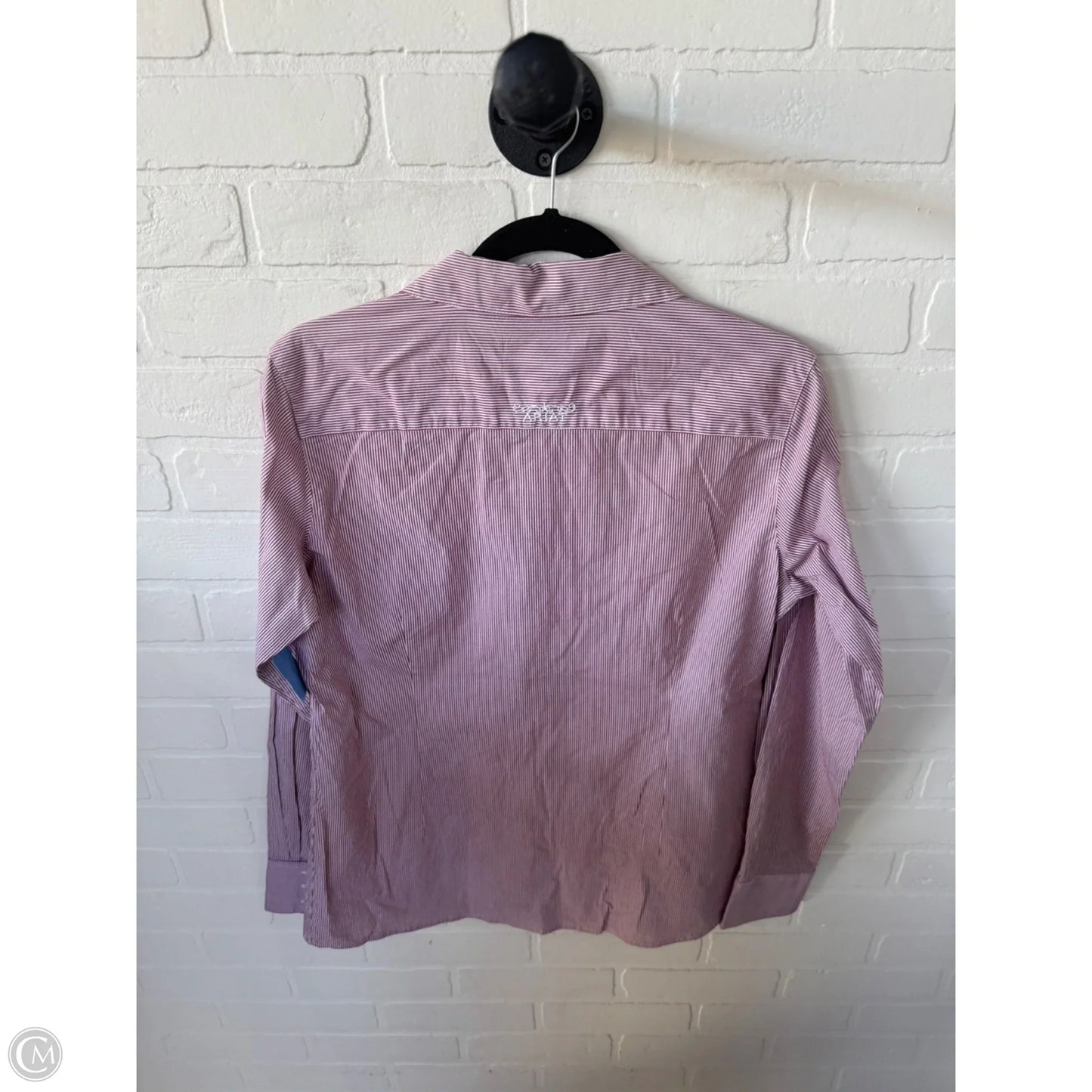 Top Long Sleeve By Ariat In Red & White, Size: L