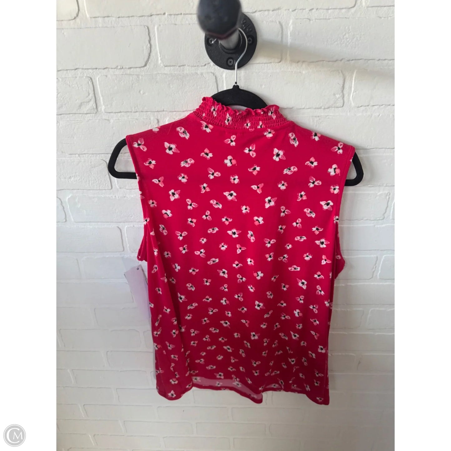 Blouse Sleeveless By Elle In Pink & White, Size: M