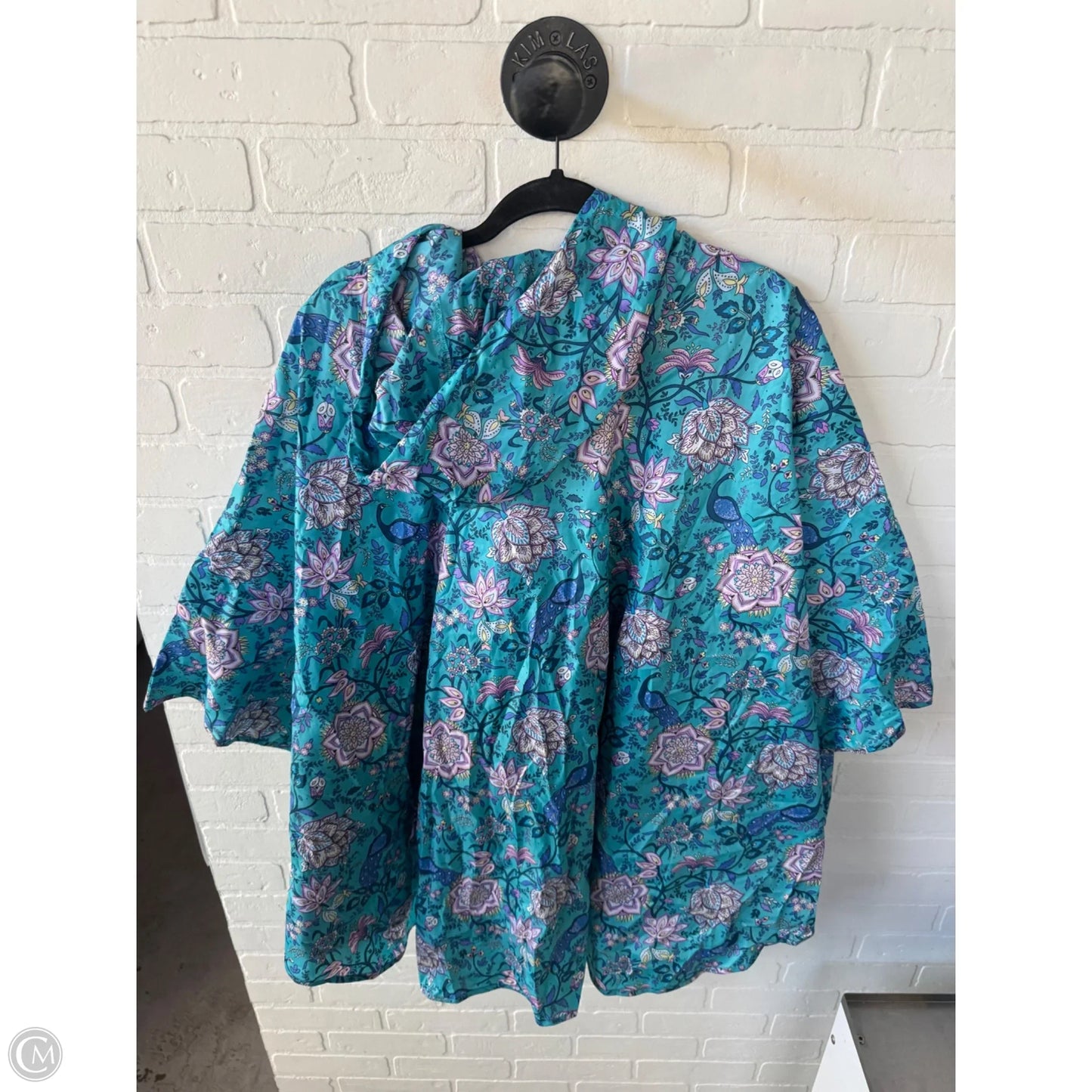 Poncho By Vera Bradley In Blue & Pink, Size: Osfm