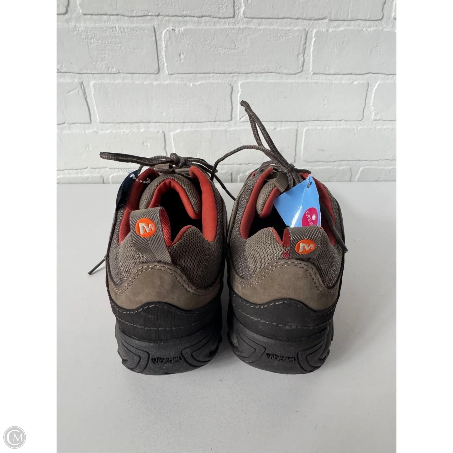 Shoes Hiking By Merrell In Brown & Orange, Size: 7.5