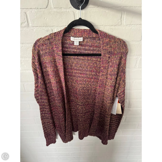 Sweater Cardigan By Coldwater Creek In Purple & Tan, Size: M