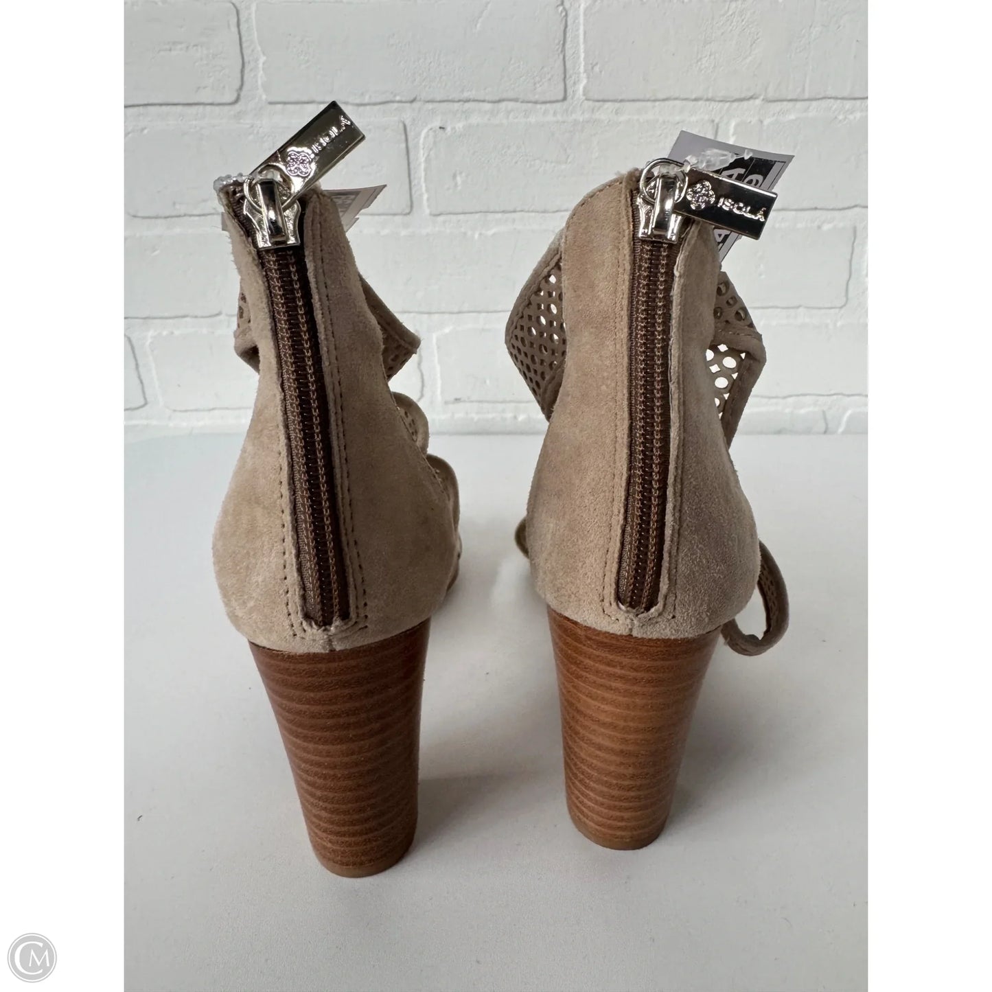 Sandals Heels Block By Isola In Tan, Size: 8