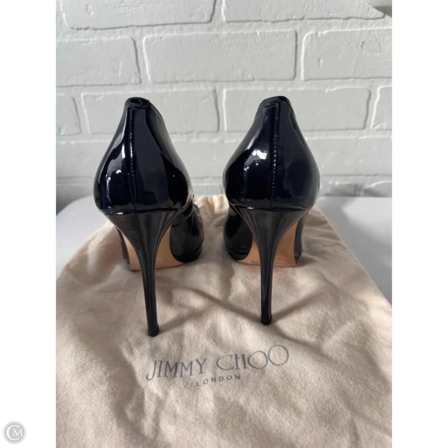 Sandals Luxury Designer By Jimmy Choo In Black, Size: 6