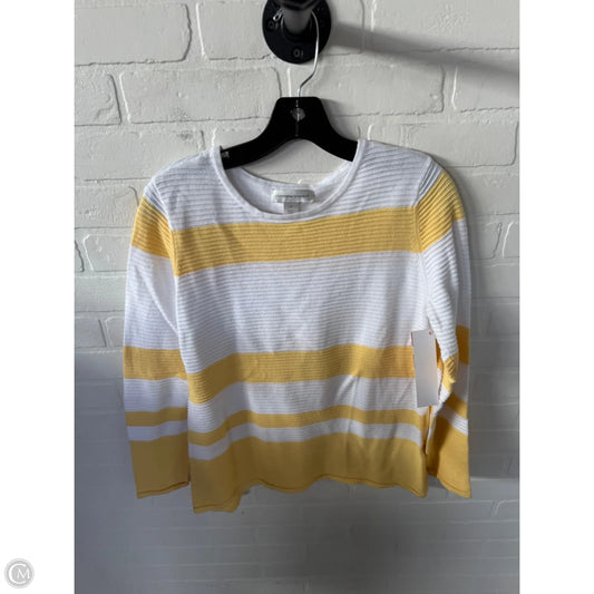 Sweater By Christopher And Banks In White & Yellow, Size: S