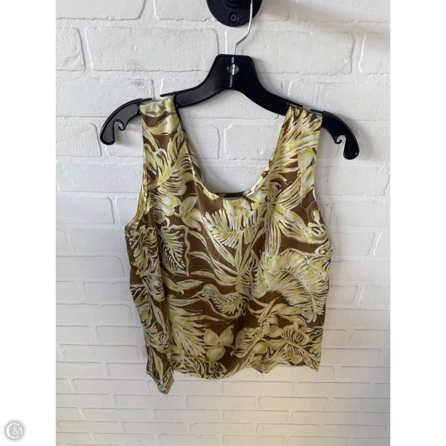 Blouse Sleeveless By Liz Claiborne In Brown & Green, Size: Xl
