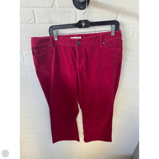 Pants Corduroy By Coldwater Creek In Red, Size: 16