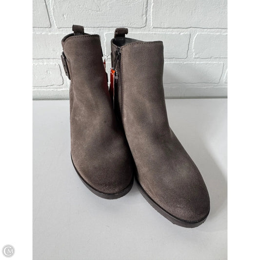 Boots Ankle Heels By Clarks In Brown, Size: 7.5