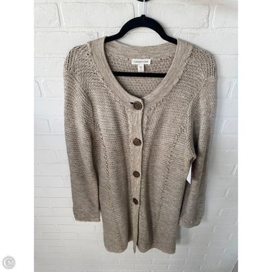 Sweater Cardigan By Coldwater Creek In Brown, Size: 1x