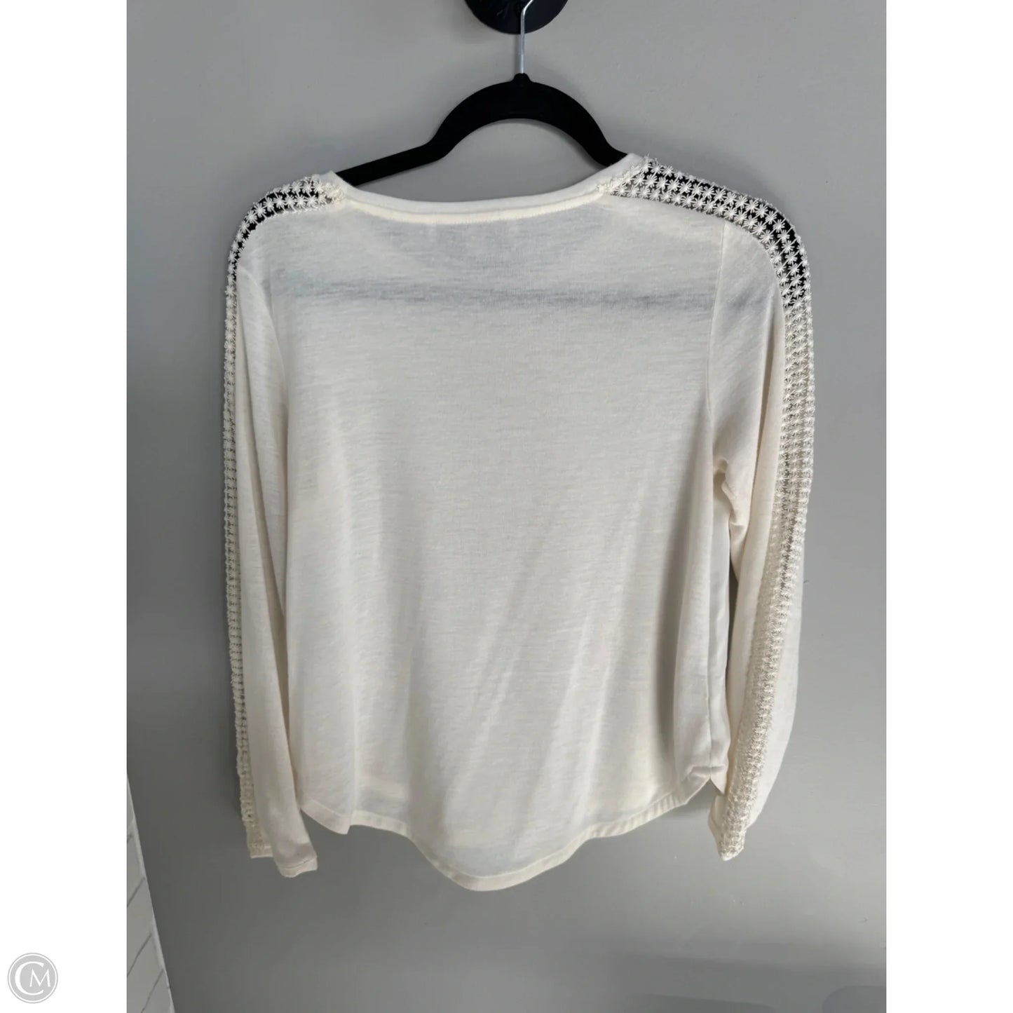 Blouse Long Sleeve By Loft In Cream, Size: Mp