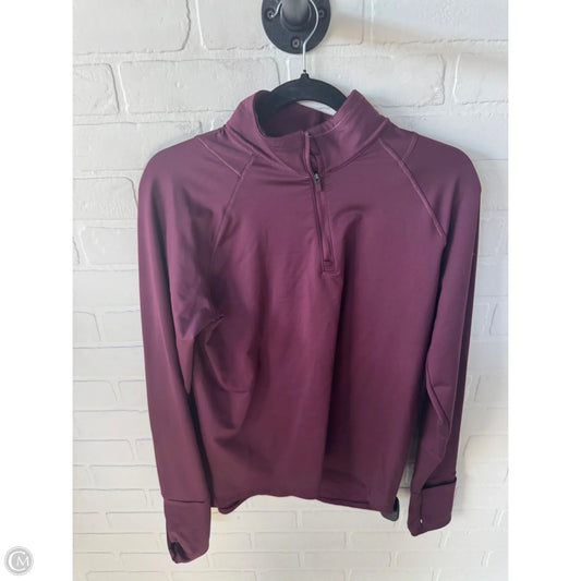 Athletic Top Long Sleeve Collar By Athleta In Maroon, Size: M